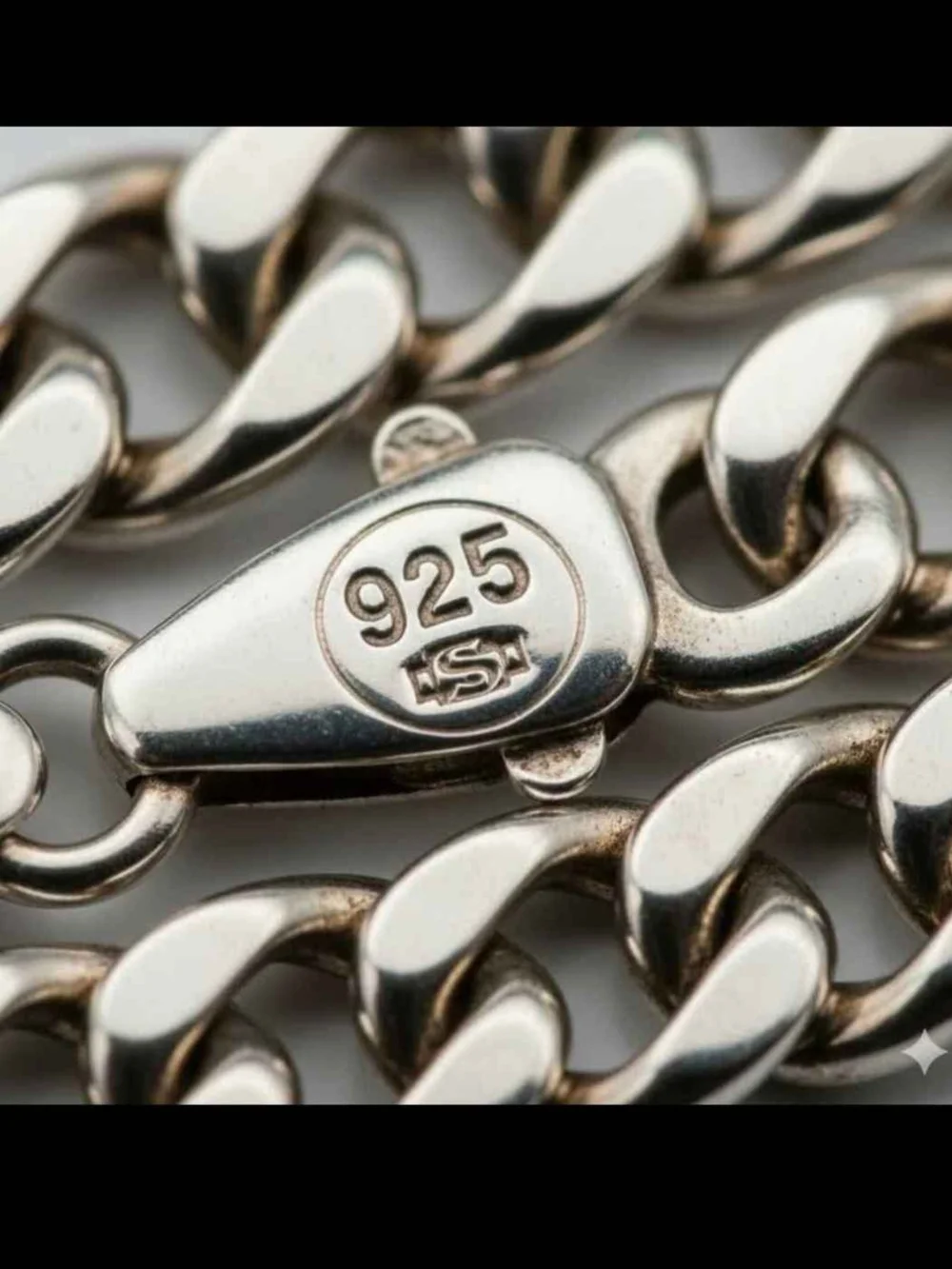 Italian solid sterling silver Figaro link chain